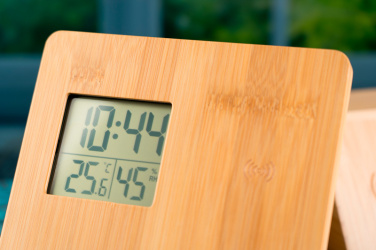 Logo trade promotional gifts image of: Bamboo weather station GRANADA