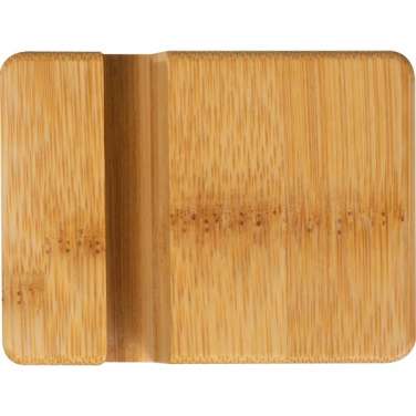 Logo trade promotional items picture of: Bamboo smartphone holder SAN SEBASTIAN