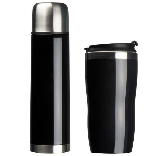 Logo trade business gift photo of: Set of vacuum flask and drinking cup SPLIT 450 ml
