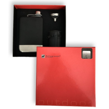 Logotrade business gift image of: Hip flask set TAHAT Schwarzwolf