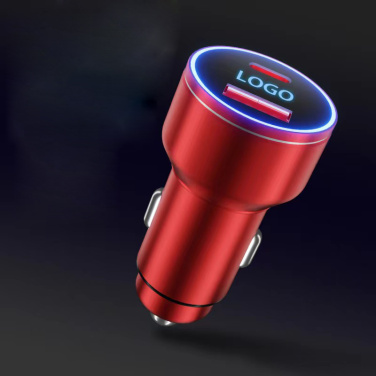 Logotrade promotional gift image of: Car charger with enlighted logo for engraving