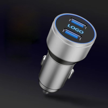 Logo trade advertising products image of: Car charger with enlighted logo for engraving