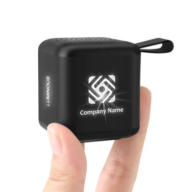 Logo trade promotional gifts picture of: Mini speaker with enlighted logo for engraving