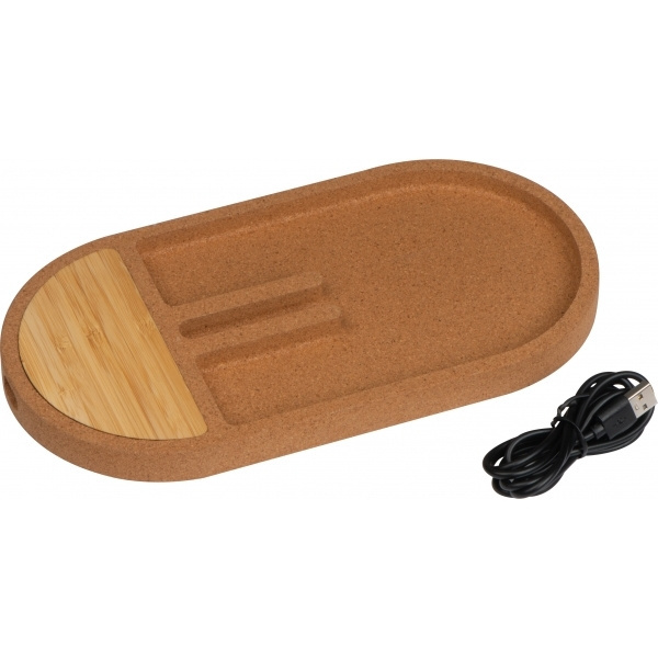 Logo trade promotional gifts image of: Desk organiser with charging station LANCASTER