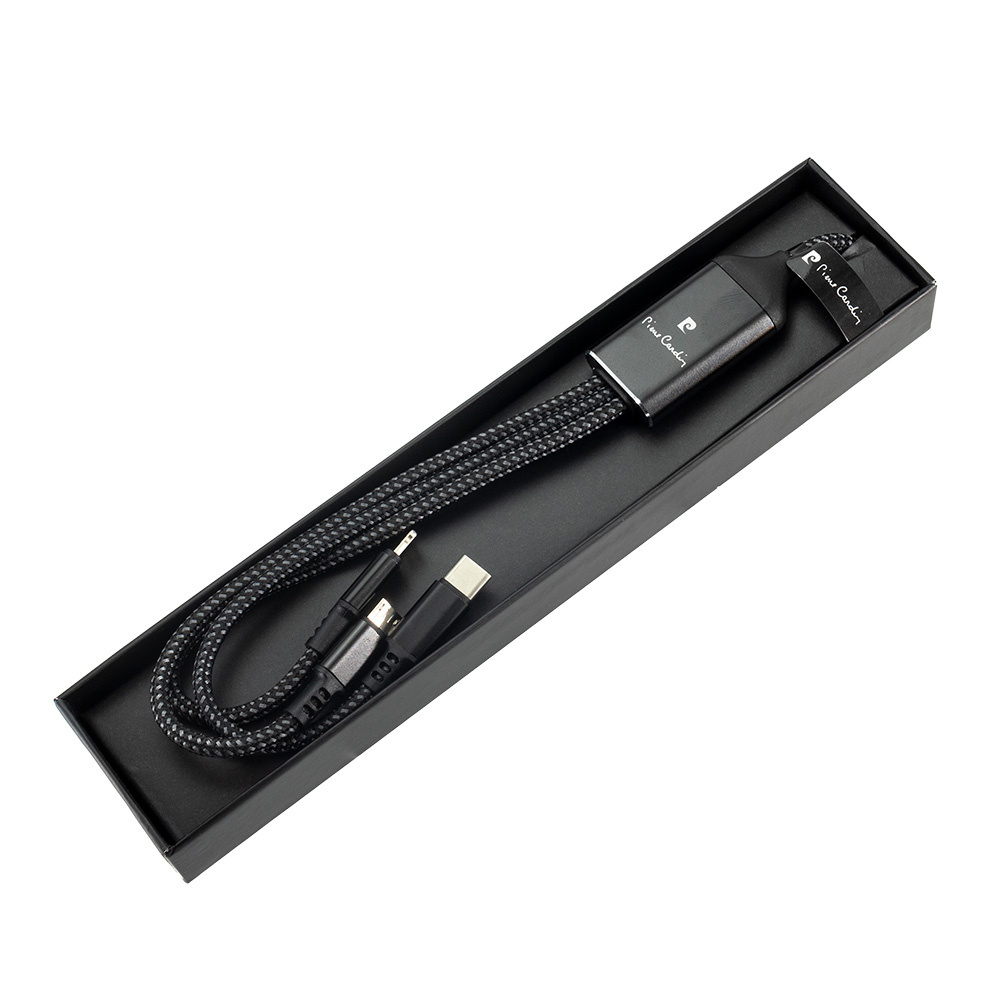 Logo trade promotional products picture of: 3 in 1 cable with elighted logo Pierre Cardin