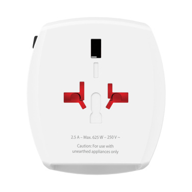 Logotrade promotional gift image of: SKROSS World Travel Adapter MUV 2-pole with USB A and C