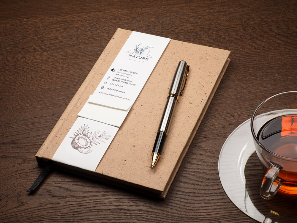 Logotrade promotional product image of: Recycled Coconut Notebook 209734100