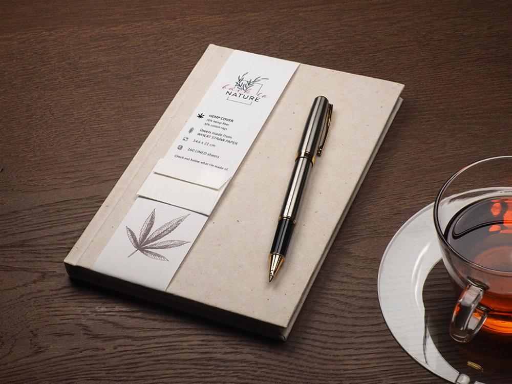 Logotrade promotional merchandise photo of: Recycled Hemp Notebook 209734300