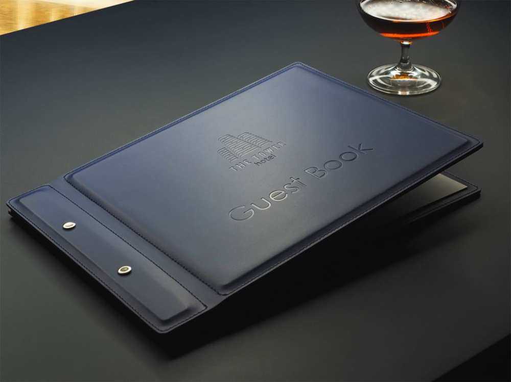 Logo trade promotional giveaways image of: Guest book 1209094