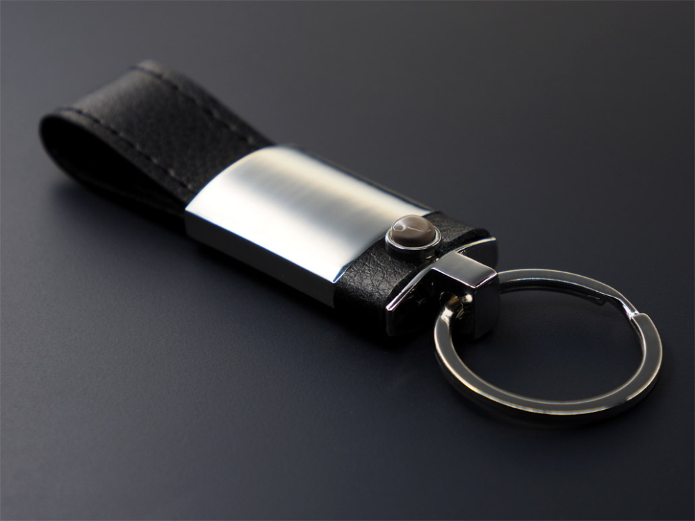 Logo trade corporate gifts image of: Striped Flint Keyring 1292095