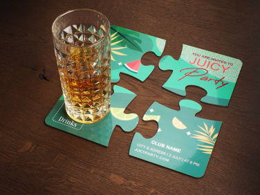 Logotrade business gift image of: Set of 4 PUZZLE glass coasters 1835117