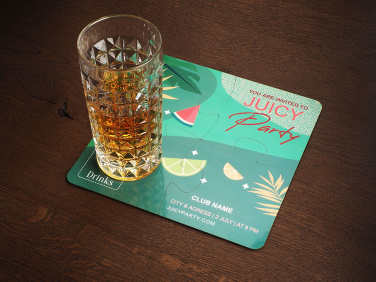 Logotrade advertising product picture of: Set of 4 PUZZLE glass coasters 1835117