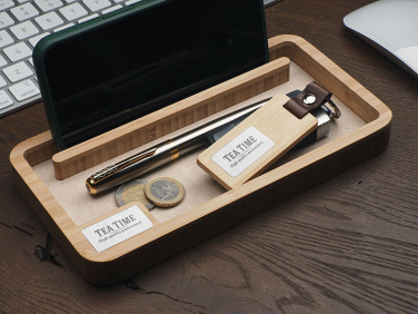 Logo trade promotional giveaways image of: Wooden desk organiser 1818292