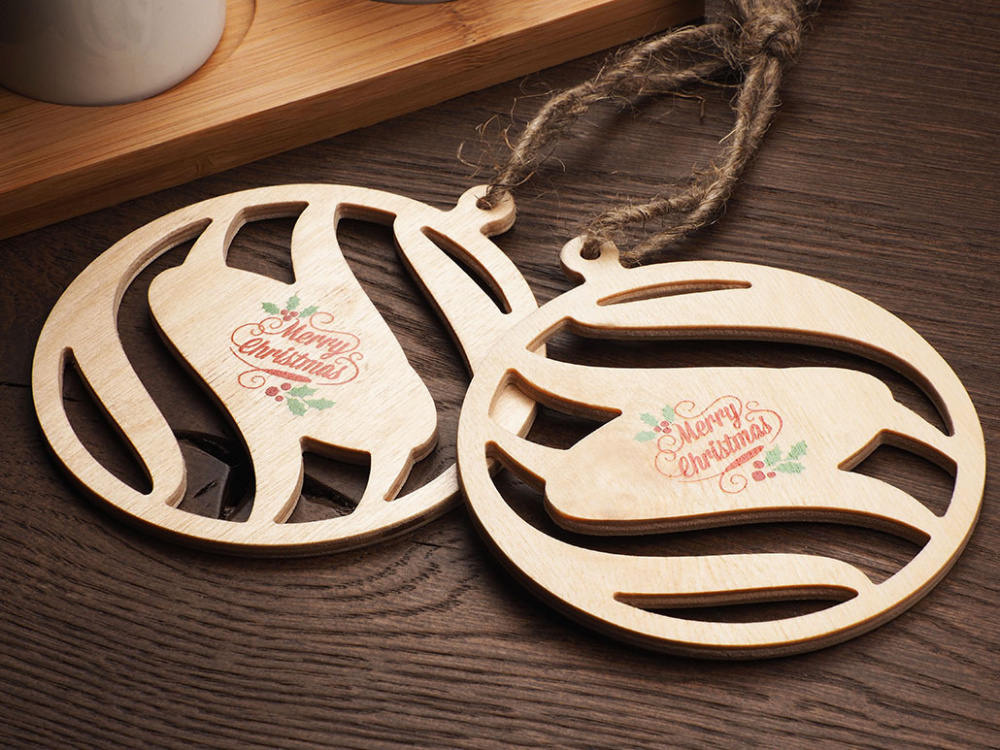 Logotrade promotional merchandise picture of: Wooden Christmas Decoration 1856121