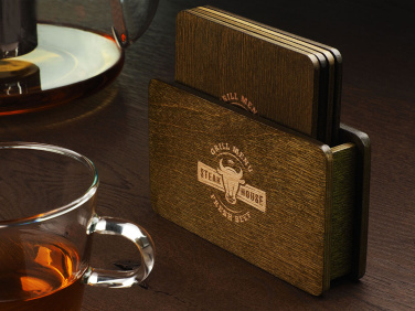 Logotrade promotional item image of: Wooden box with 4 coasters 1871121