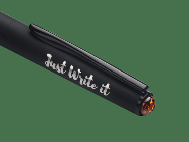 Logo trade promotional gifts image of: Ball pen with AMBER stone 2070036