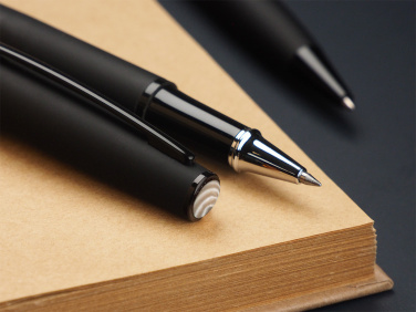 Logo trade promotional merchandise photo of: Striped Flint Pen set 1284036