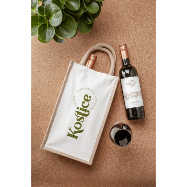 Logotrade promotional items photo of: Jute Canvas Double Wine Bag