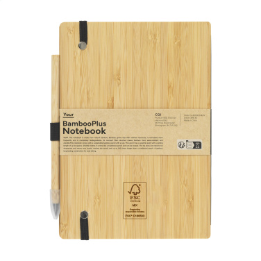 Logo trade promotional giveaways picture of: BambooPlus Paper Notebook A5 - Inkless Pen