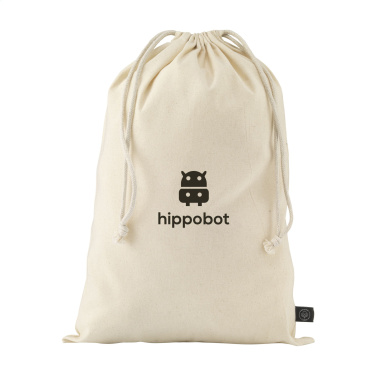 Logotrade promotional product picture of: Gift Pouch Natural GRS Recycled Cotton (150 g/m²) L