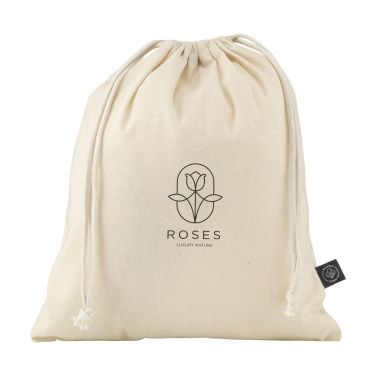 Logotrade promotional merchandise photo of: Gift Pouch Natural GRS Recycled Cotton (150 g/m²) M
