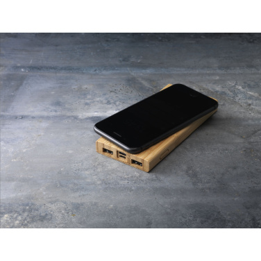 Logotrade promotional items photo of: Bamboo 8000 Wireless Powerbank wireless charger
