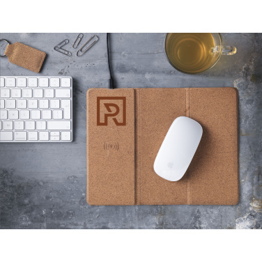 Logo trade promotional merchandise photo of: Cork Wireless Charging Mousepad