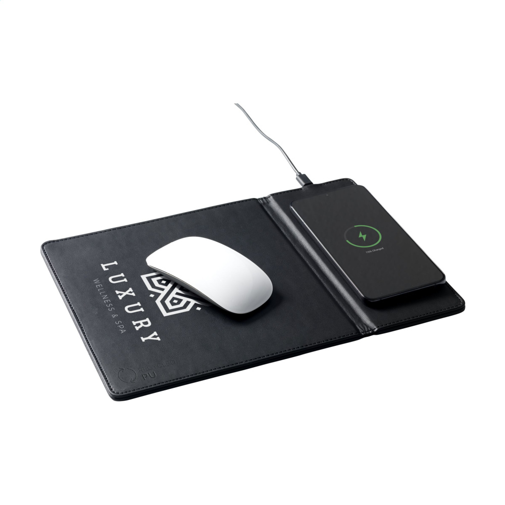 Logo trade promotional products picture of: RCS Recycled Wireless Charging Mousepad
