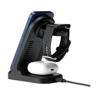Logo trade promotional products picture of: Triple-Up RCS Recycled ABS Wireless Charger Stand