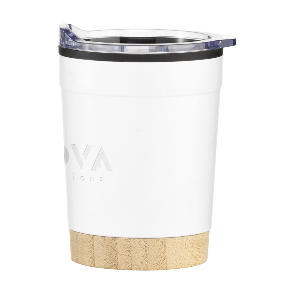 Logo trade advertising product photo of: Kobe Bamboo RCS Recycled Steel 350 ml coffee cup
