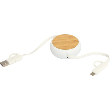 Logotrade business gifts photo of: Chechia 5-in-1 recycled plastic 100 cm retractable data sync and 45W fast charge cable
