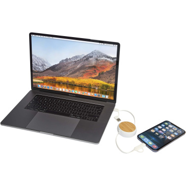 Logotrade promotional gifts photo of: Chechia 5-in-1 recycled plastic 100 cm retractable data sync and 45W fast charge cable