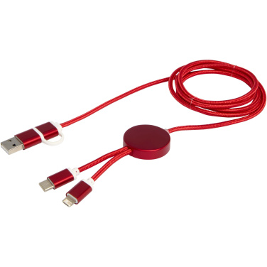 Logotrade corporate gift image of: Alasia 5-in-1 recycled aluminium and plastic 150 cm data sync and 27W fast charge cable
