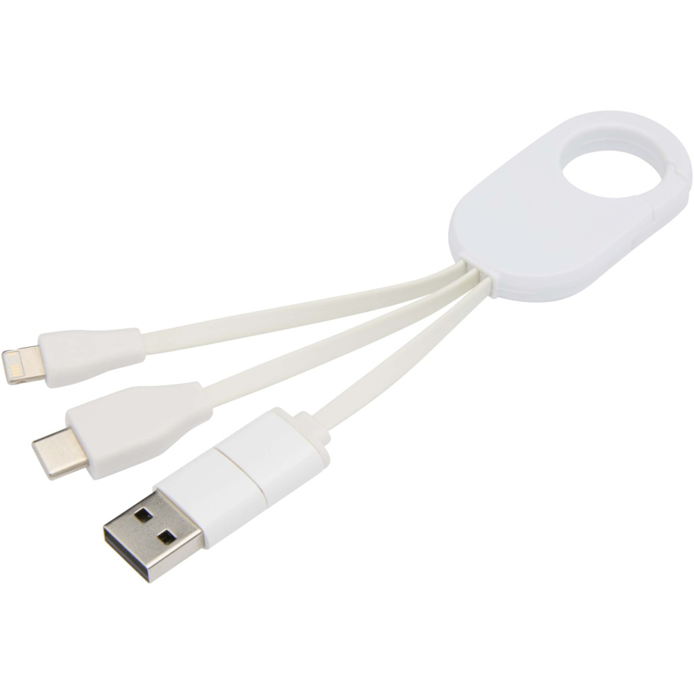 Logo trade promotional item photo of: Troop 4-in-1 recycled plastic charging cable