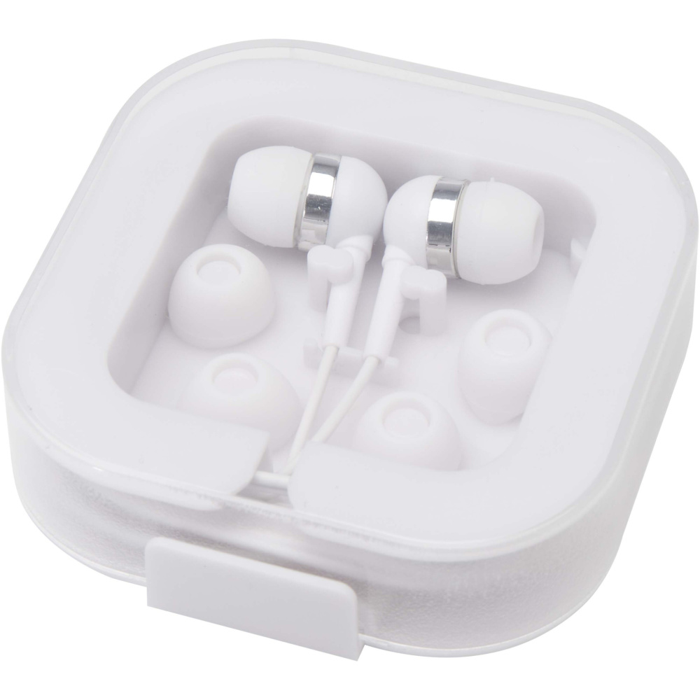Logotrade promotional gift image of: Dofida wired Type-C earbuds with recycled plastic storage box