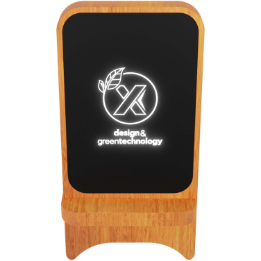 Logotrade business gifts photo of: SCX.design W16 10W light-up wireless wooden stand