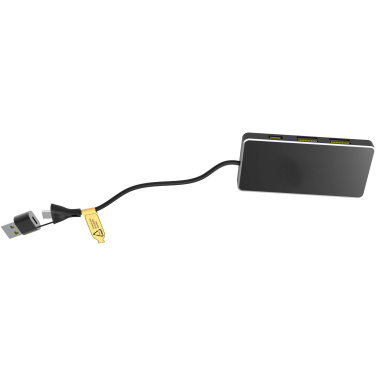 Logo trade promotional merchandise photo of: SCX.design H20 8-in-1 USB hub with dual input and 6-ports