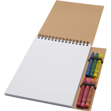 Logotrade promotional gift picture of: Doodle A5 spiral soft cover notebook and crayon set