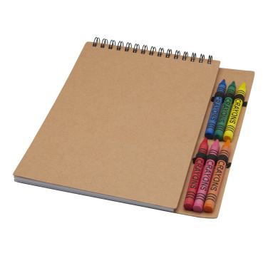 Logo trade promotional items picture of: Doodle A5 spiral soft cover notebook and crayon set