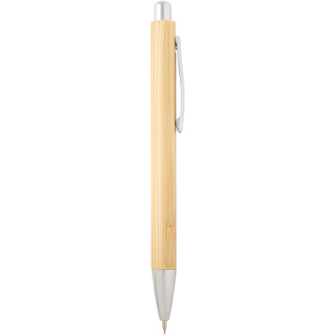 Logotrade promotional product image of: Oblys bamboo ballpoint pen and mechanical pencil set (black ink)