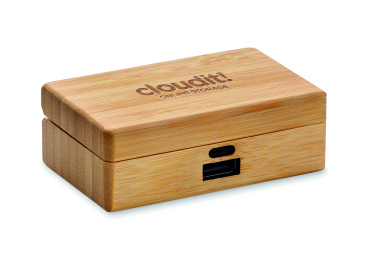 Logotrade promotional giveaway picture of: TWS earbuds in bamboo case