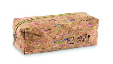 Logo trade promotional giveaways picture of: Coloured cork pencil case
