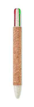 Logotrade promotional gift picture of: Cork 4-colour ink ball pen