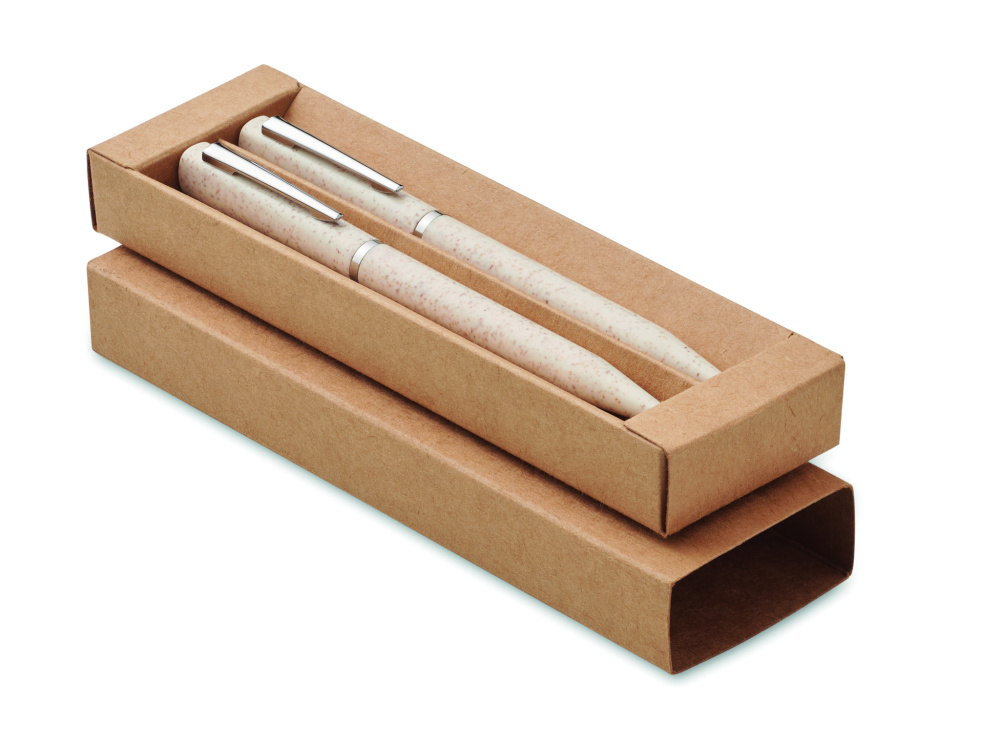 Logotrade promotional merchandise photo of: Wheat straw/ABS twist pen set