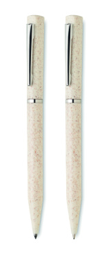 Logo trade business gift photo of: Wheat straw/ABS twist pen set