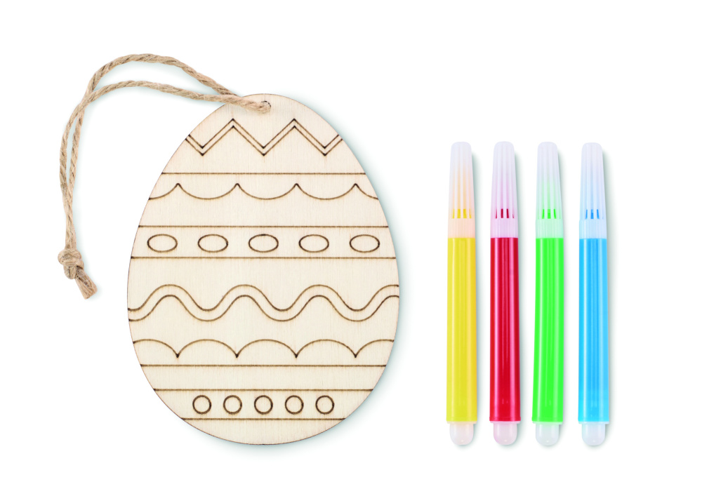 Logotrade promotional giveaway image of: Wooden egg painting set
