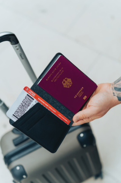 Logotrade promotional gift image of: Trackmate RCS rpolyester passport holder worldwide locating