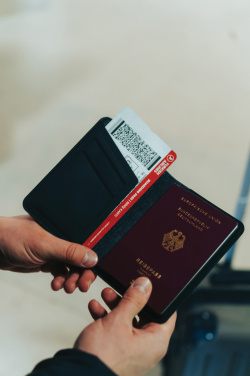 Logo trade promotional merchandise image of: Trackmate RCS rpolyester passport holder worldwide locating