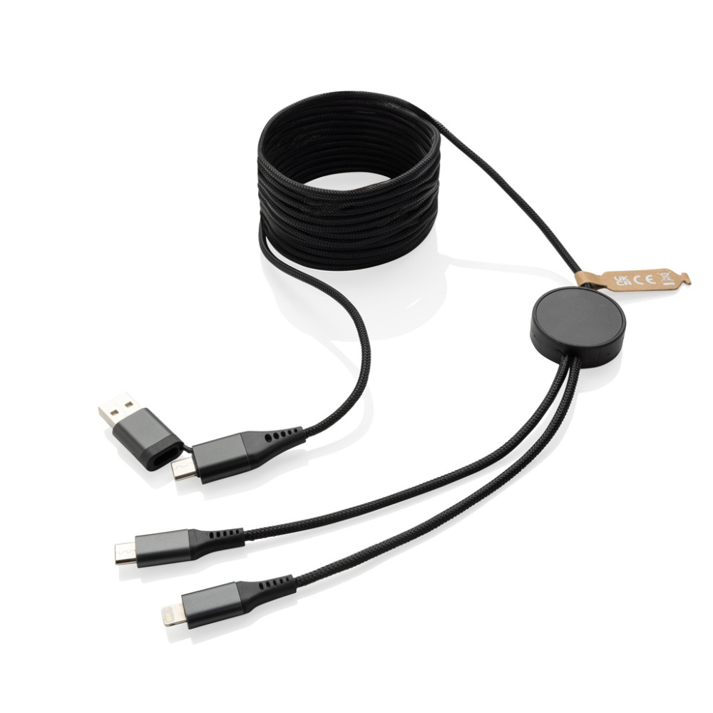 Logotrade promotional item picture of: Terra RCS recycled PET 3 meter  4-in-1 cable