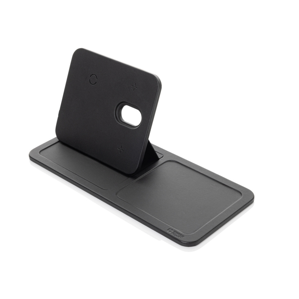 Logotrade advertising products photo of: Swiss Peak 3 in 1 RCS recycled PU wireless charger desk tray